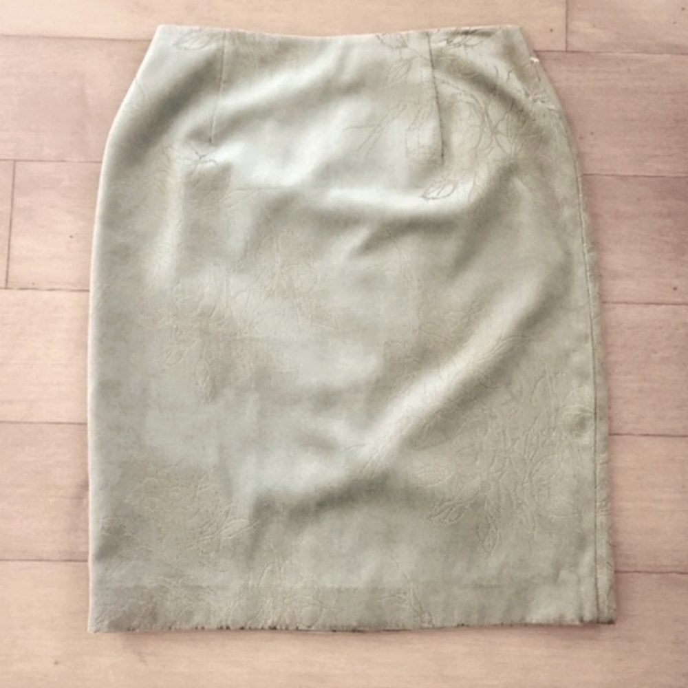 Olive Green Velour Skirt, NWOT, 6